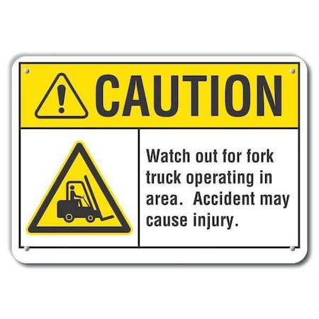 Caution Sign, 10 in H, 14 in W, Plastic, Horizontal Rectangle, English, LCU3-0014-NP_14x10