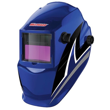 Auto Dark Welding Helmet, Shade 4, 9-13, Black/Blue/White