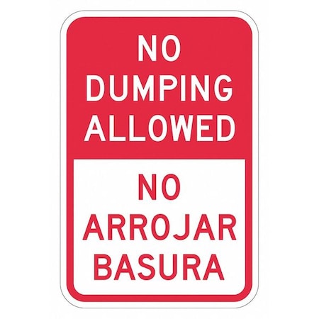 Facility Sign, 18 in H, 12 in W, Aluminum, Vertical Rectangle, English, Spanish, T1-1710-EG_12x18