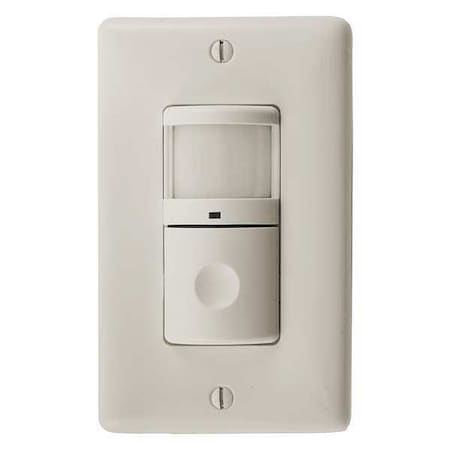 Wall Mount Sensor, Occupancy, Vacancy, Hard Wired, Almond, 1,200 sq ft, Fluorescent, LED