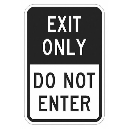 Exit Sign For Parking Lots, 18 in H, 12 in W, Aluminum, Vertical Rectangle, T1-1911-DG_12x18