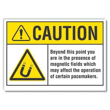 Caution Sign, 10 in H, 14 in W, Non-PVC Polymer, Horizontal Rectangle, LCU3-0025-ED_14x10