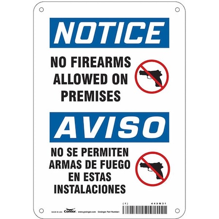 Safety Sign, 10 in Height, 7 in Width, Aluminum, Horizontal Rectangle, English, 449M31