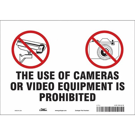 Security Sign, 7 in H, 10 in W, Vinyl, Vertical Rectangle, English, 453N49
