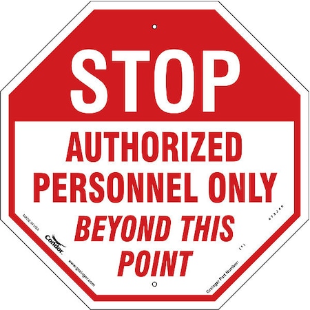 Stop Sign, 18" W, 18" H, Vinyl, Red