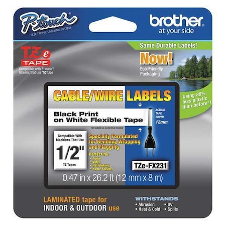 Flag Label, White, Polyester
