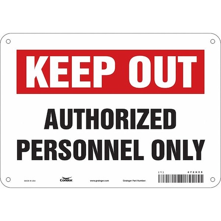Safety Sign, 7 in Height, 10 in Width, Polyethylene, Vertical Rectangle, English, 472H58