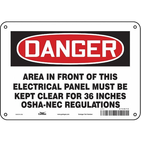 Safety Sign, 7 in Height, 10 in Width, Polyethylene, Vertical Rectangle, English, 475N70