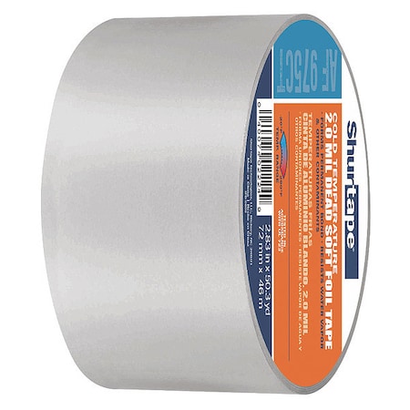 Foil Tape, Aluminum, 50-3/8 yd L, 2-7/8 in W