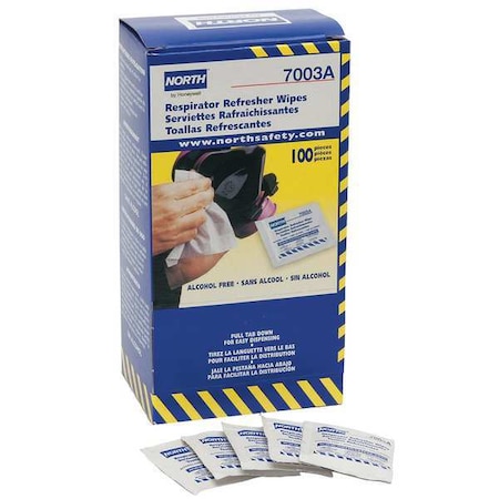 Honeywell 5" X 7" Alcohol Free Respirator Wipes For Any Respirator,PK100