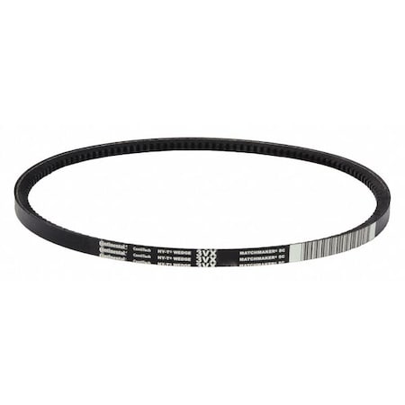 3VX355 Cogged, Wedge V-Belt, 35.5 in Outside Length, 3/8 in Top Width, 5/16" Thickness, 1 Ribs
