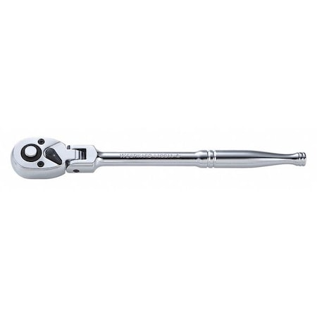3/8" Drive 72 Geared Teeth Pear Head Style Hand Ratchet, 9-5/8" L, Chrome Finish