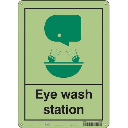 Eye Wash Station, 10 in W x 14 in H, Vertical Rectangle, Polyethylene, 470Z16