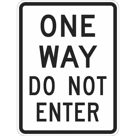 One Way Traffic Sign, 18 in H, 12 in W, Aluminum, Vertical Rectangle, English, T1-1017-EG_12x18