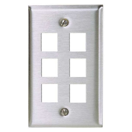 Plate,6 Ports,Gray,Wall
