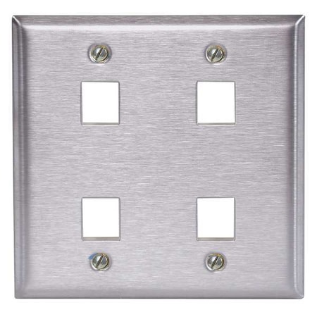 Plate,4 Ports,Gray,Wall