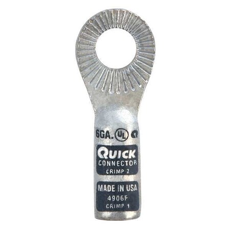 One-Hole Compression Lug, 3/8 in Stud, Standard Barrel, Copper, Gray