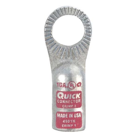 One-Hole Compression Lug, 1/2 in Stud, Standard Barrel, Copper, Pink