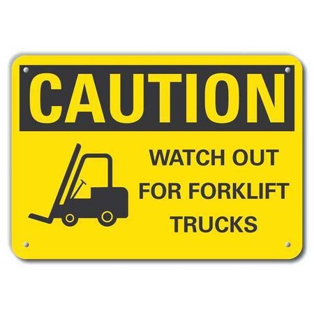 Caution Sign, 10 in H, 14 in W, Plastic, Horizontal Rectangle, English, LCU3-0195-NP_14x10