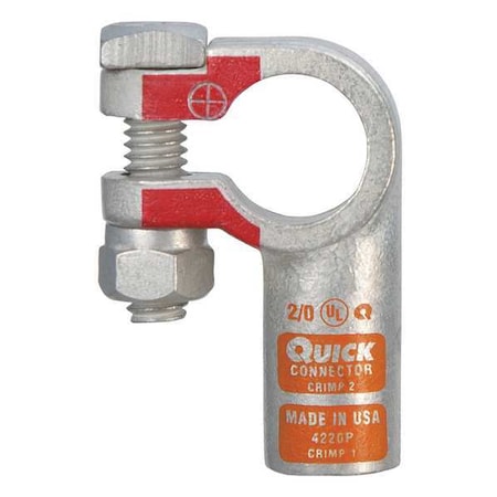 Left Elbow Terminal,2/0 ga,Orng,Pos