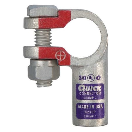 Left Elbow Terminal,3/0 ga,Purp,Pos