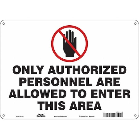 Safety Sign, 10 in Height, 14 in Width, Polyethylene, Horizontal Rectangle, English, 472H98