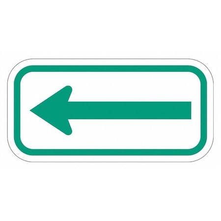 Arrow Supplemental Parking Sign, 6 in H, 12 in W, Aluminum, Horizontal Rectangle, T1-1109-DG_12x6