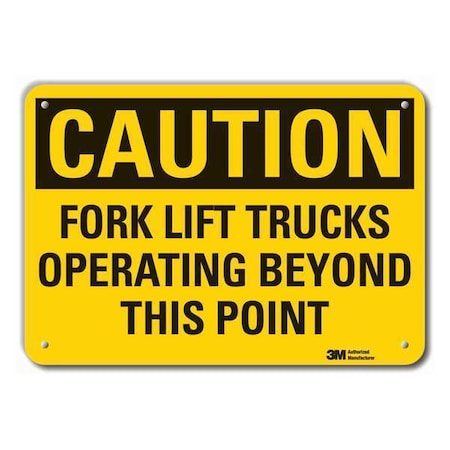 Caution Sign, 10 in H, 14 in W, Plastic, Horizontal Rectangle, English, LCU3-0398-NP_14x10