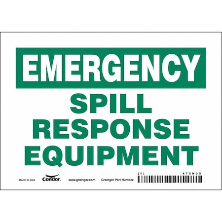 Spill Response Equipment, 7 in W x 5 in H, Horizontal Rectangle, Vinyl, 470N05