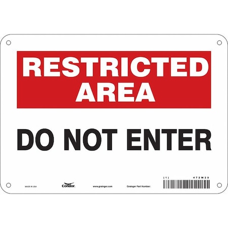 Safety Sign, 7 in Height, 10 in Width, Polyethylene, Vertical Rectangle, English, 472W29