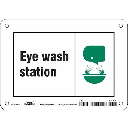 Eye Wash Station, 7 in W x 5 in H, Horizontal Rectangle, Polyethylene, 470Z04
