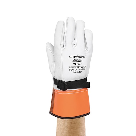Electrical-Insulating Glove Protectors, Goatskin, 12" Length, Gray, Size 8