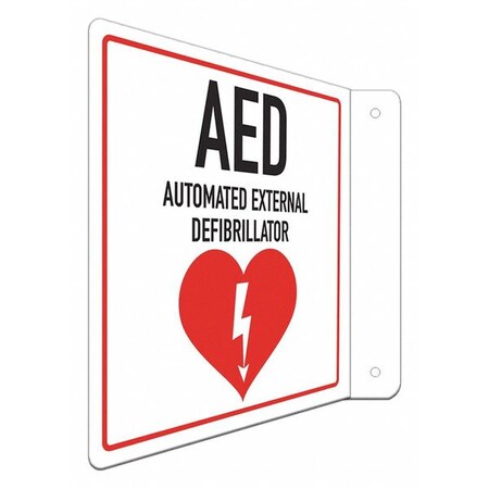 AED Automated External Defibrillator, 8 in x 8 in, L-Shape Projection, Aluminum, LCFL-0006-RA_8x8