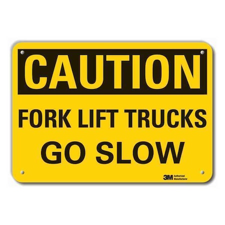 Caution Sign, 10 in H, 14 in W, Plastic, Horizontal Rectangle, English, LCU3-0294-NP_14x10