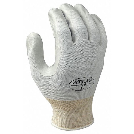 Coated Gloves, Nitrile, Smooth, Palm, 4 Abrasion Level, White, XL 1 PR