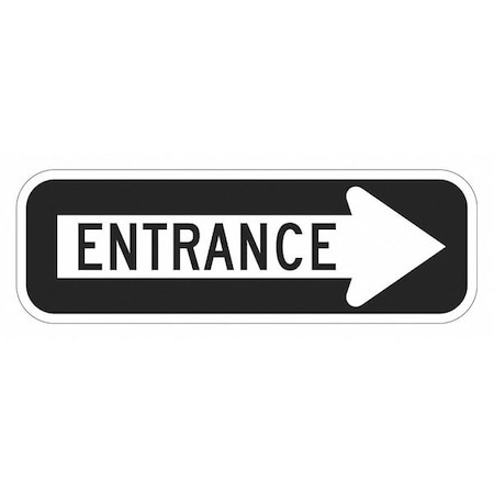 Enter Sign For Parking Lots, 6 in H, 18 in W, Aluminum, Horizontal Rectangle, T1-1858-DG_18x6
