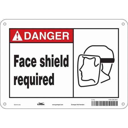 Safety Sign, 7 in Height, 10 in Width, Aluminum, Vertical Rectangle, English, 466X89