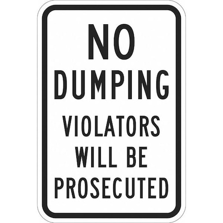Facility Sign, 18 in H, 12 in W, Aluminum, Vertical Rectangle, English, T1-1119-DG_12x18