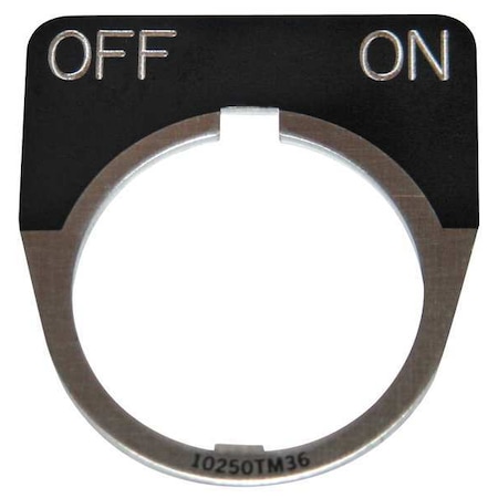 Cutler-Hammer Legend Plate,Half Round,Off On,Black