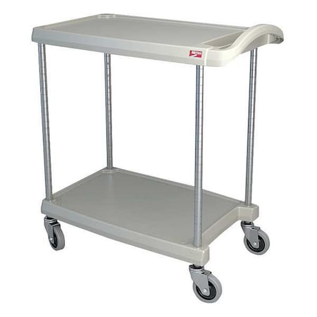 Utility Cart with Lipped Plastic Shelves, Polymer (Shelf), 300 lb Load Capacity, 2 Shelves