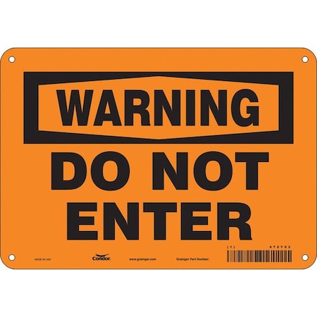 Safety Sign, 7 in Height, 10 in Width, Polyethylene, Vertical Rectangle, English, 472Y62