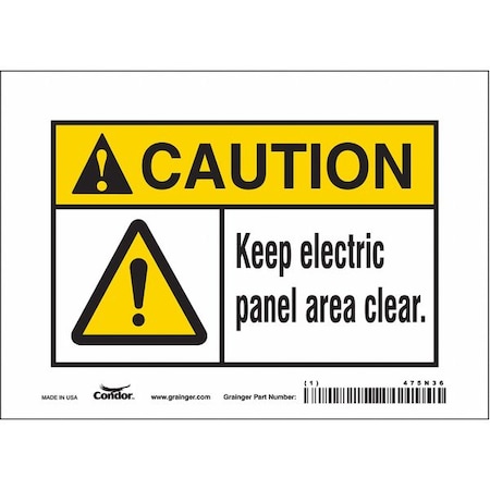 Safety Sign, 5 in Height, 7 in Width, Vinyl, Horizontal Rectangle, English, 475N36