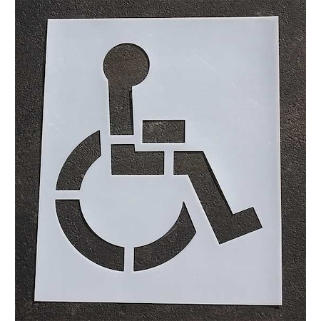 Pavement Stencil,48 in,Handicap,1/16, STL-116-3048
