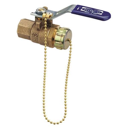 3/4" FNPT x Hose Cap Bronze Ball Valve Inline