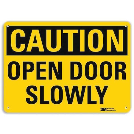Caution Sign, 10 in H, 14 in W, Aluminum, Horizontal Rectangle, English, U1-1067-NA_14x10