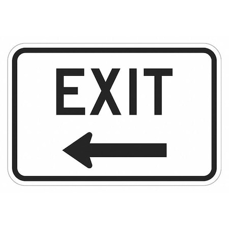 Exit Sign For Parking Lots, 12 in H, 18 in W, Aluminum, Horizontal Rectangle, T1-1861-HI_18x12