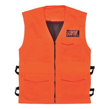 Vest, Cotton/Polyester, zipper Closure, Orange, Size M