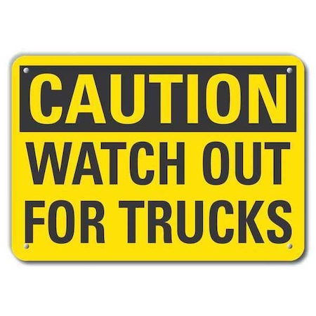 Caution Sign, 7 in H, 10 in W, Plastic, Vertical Rectangle, English, LCU3-0266-NP_10x7