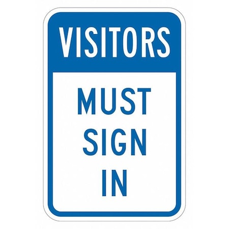 Rflctv Visitors Sign,18x12in,Aluminum, T1-6113-HI_12x18