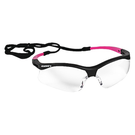 V30 Nemesis Small, Safety Glasses, Anti-Fog & Anti-Scratch, Clear Lens, Black Frame, Half-Frame